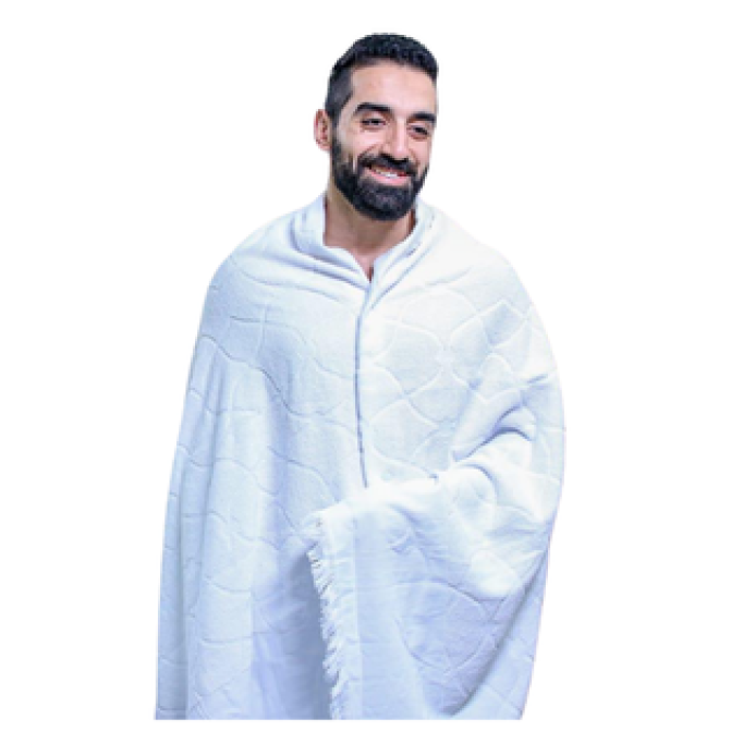 إحرام رجالي قطن فاخر مجهز بالسكوتش اللاصق