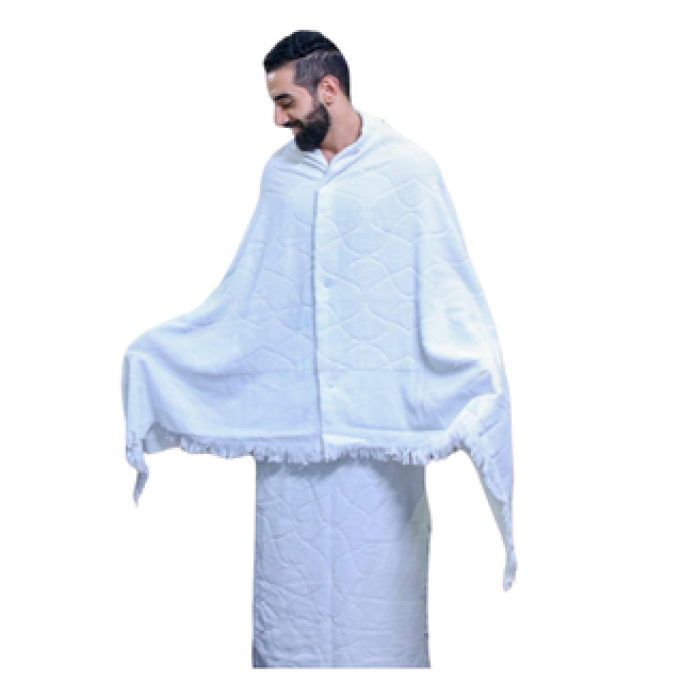 إحرام رجالي قطن فاخر مجهز بالكباسين