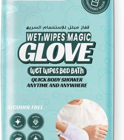 قفاز مبلل للاستحمام بدون رائحة
