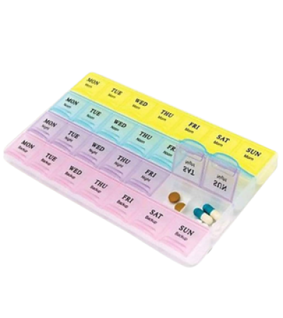 منظم أدوية شهري وأسبوعي